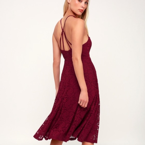 Lulus NWT My Kingdom Burgundy Dress Size Medium - Picture 2 of 8